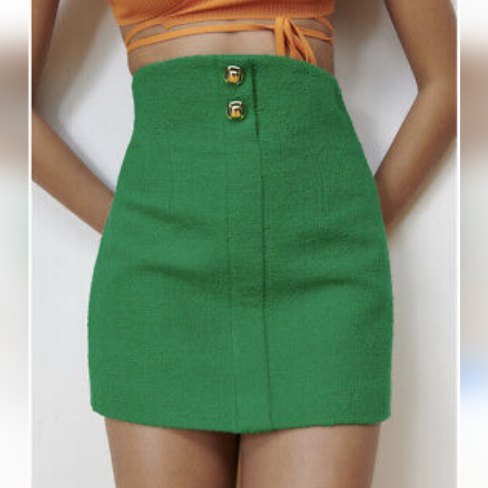 Zara Green Mini Skirt